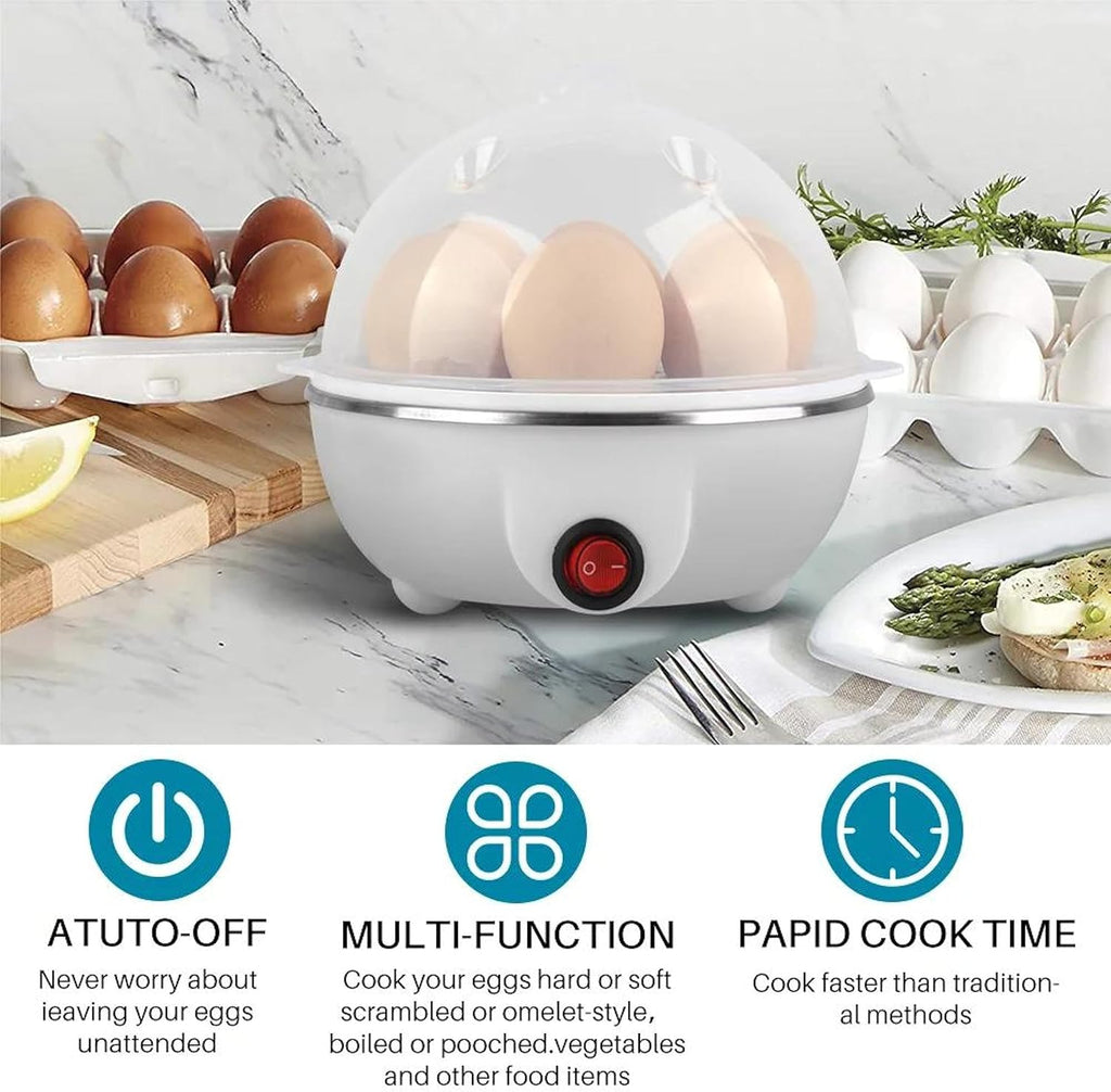 350W Electric Egg Boiler & Steamer – 7-Egg Capacity | Auto Shut-Off, Multi-Functional Cooker