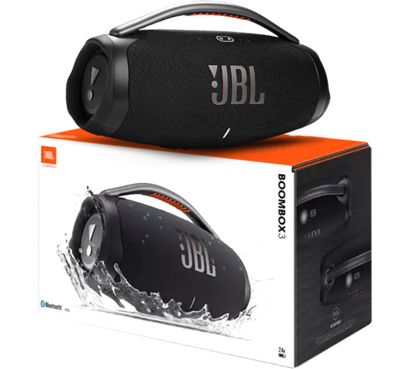 JBL Boombox 3 Wireless Bluetooth Portable Speaker – Black | IP67 Waterproof & Dustproof | 24-Hour Battery Life