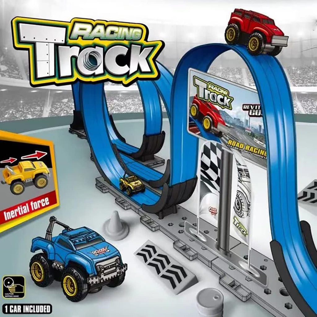 Track Racing Car Magnetic Stunt Set – Anti-Gravity DIY Roller Coaster with Inertia-Powered Cars | STEM Educational Toy for Kids