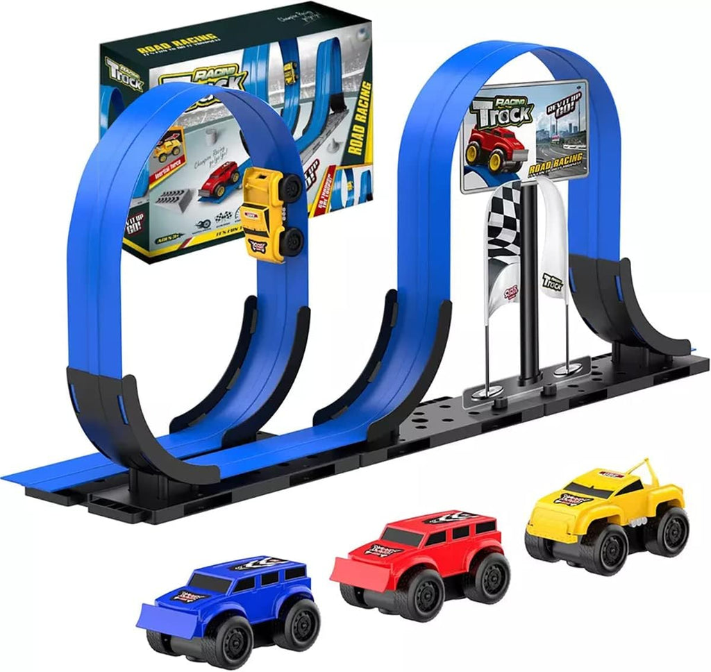 Track Racing Car Magnetic Stunt Set – Anti-Gravity DIY Roller Coaster with Inertia-Powered Cars | STEM Educational Toy for Kids