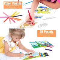 Kids 150-Piece Deluxe Art & Craft Set with Carrying Case – Complete Drawing & Painting Kit for Creative Exploration
