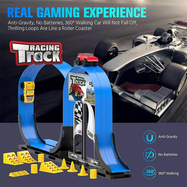 Track Racing Car Magnetic Stunt Set – Anti-Gravity DIY Roller Coaster with Inertia-Powered Cars | STEM Educational Toy for Kids